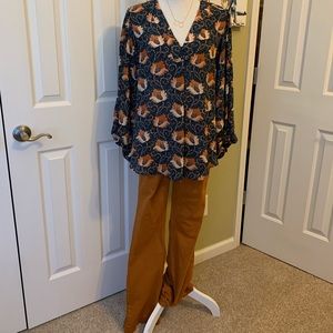 Adrienne Blouse and Cello Wid Leg Slacks - Size M